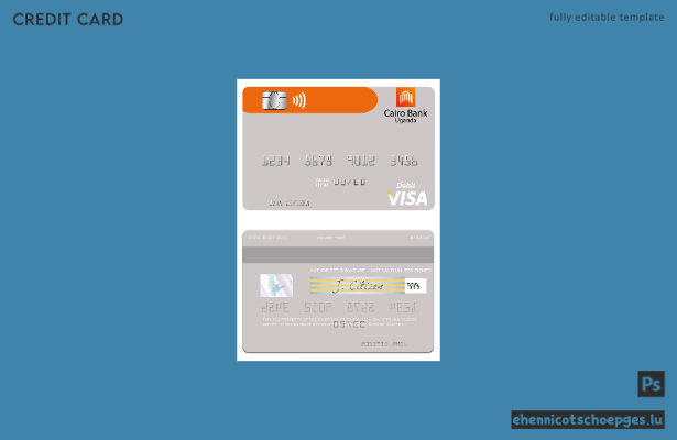 Beispielvorschau der Uganda Visa Debitkarte der Cairo Bank